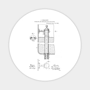 Overflow and discharge valve for baths Vintage Patent Hand Drawing Magnet